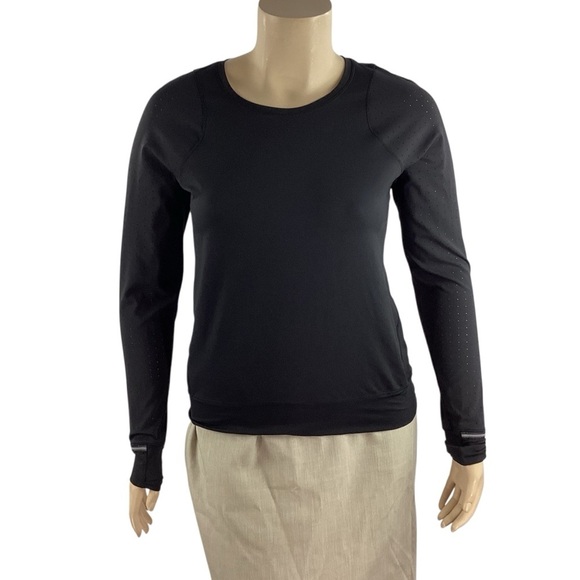 Lululemon Mind Over Miles Long Sleeve Top Black Size 10 - Picture 1 of 6